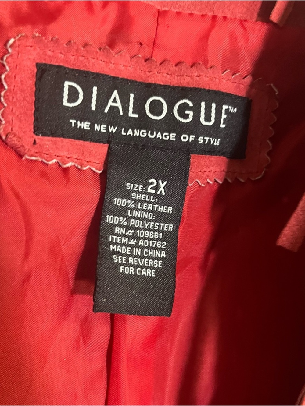 Dialogue Fringe Light Rust  Suede Leather Jacket 2X - Picture 5 of 9